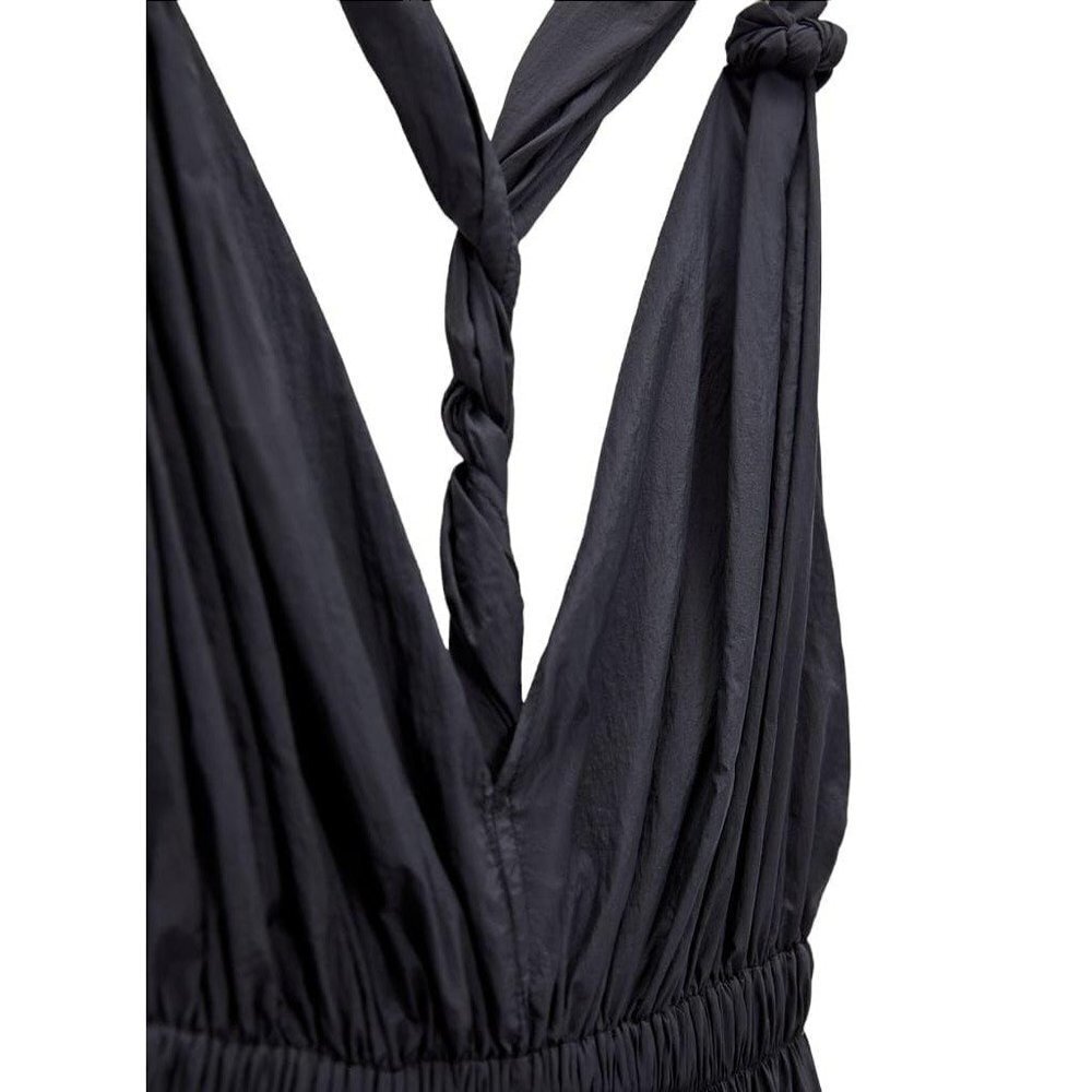 ZARA LONG NYLON DRESS NAVY BLUE SIZE S | 7599/041 - Picture 3 of 4